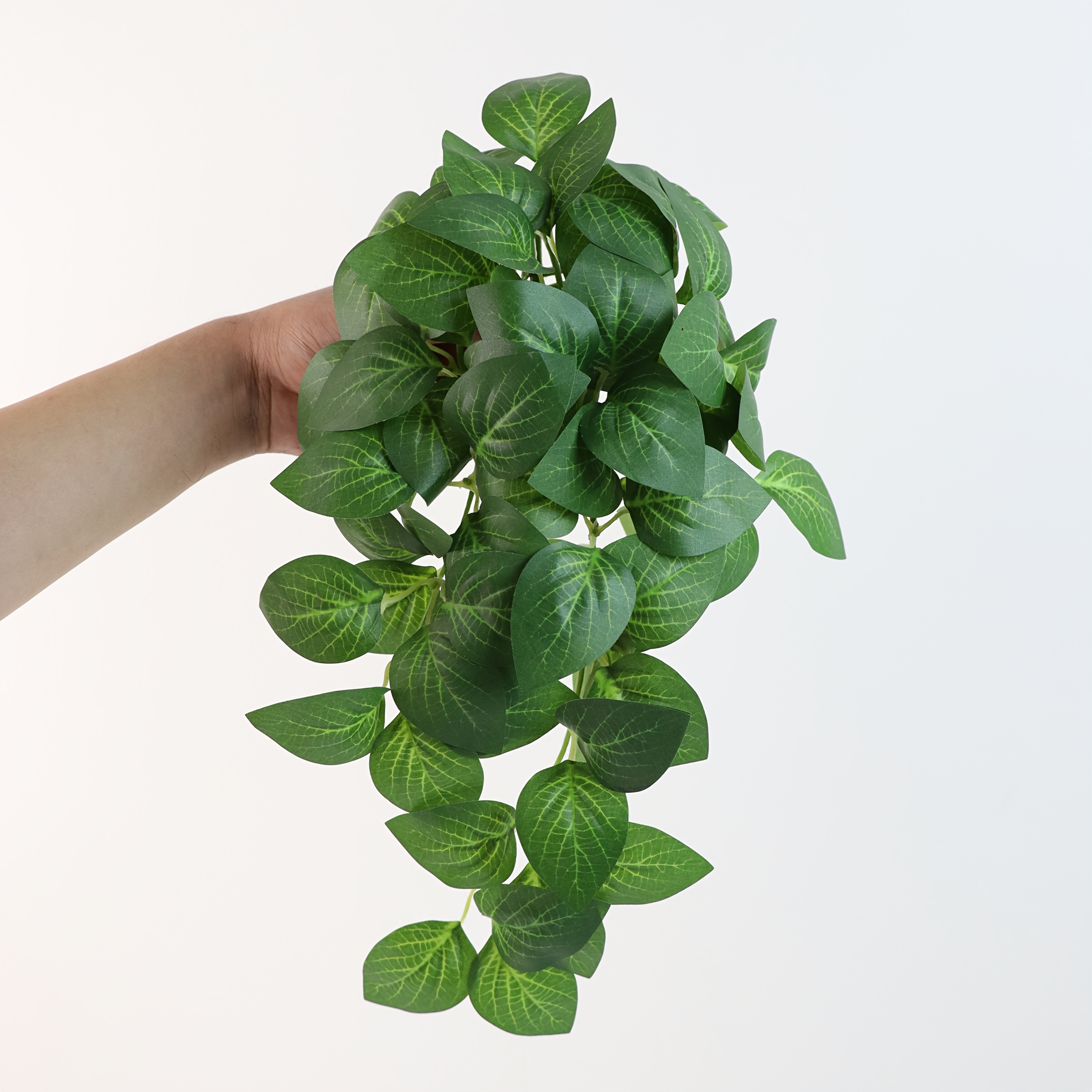 TEMU 1pc, Plante Artificielle Simulée Suspendue, (Feuille de Bégonia, Feuille de Pothos, Feuille de Géranium), 15.74 pouces, Décoration d'Intérieur