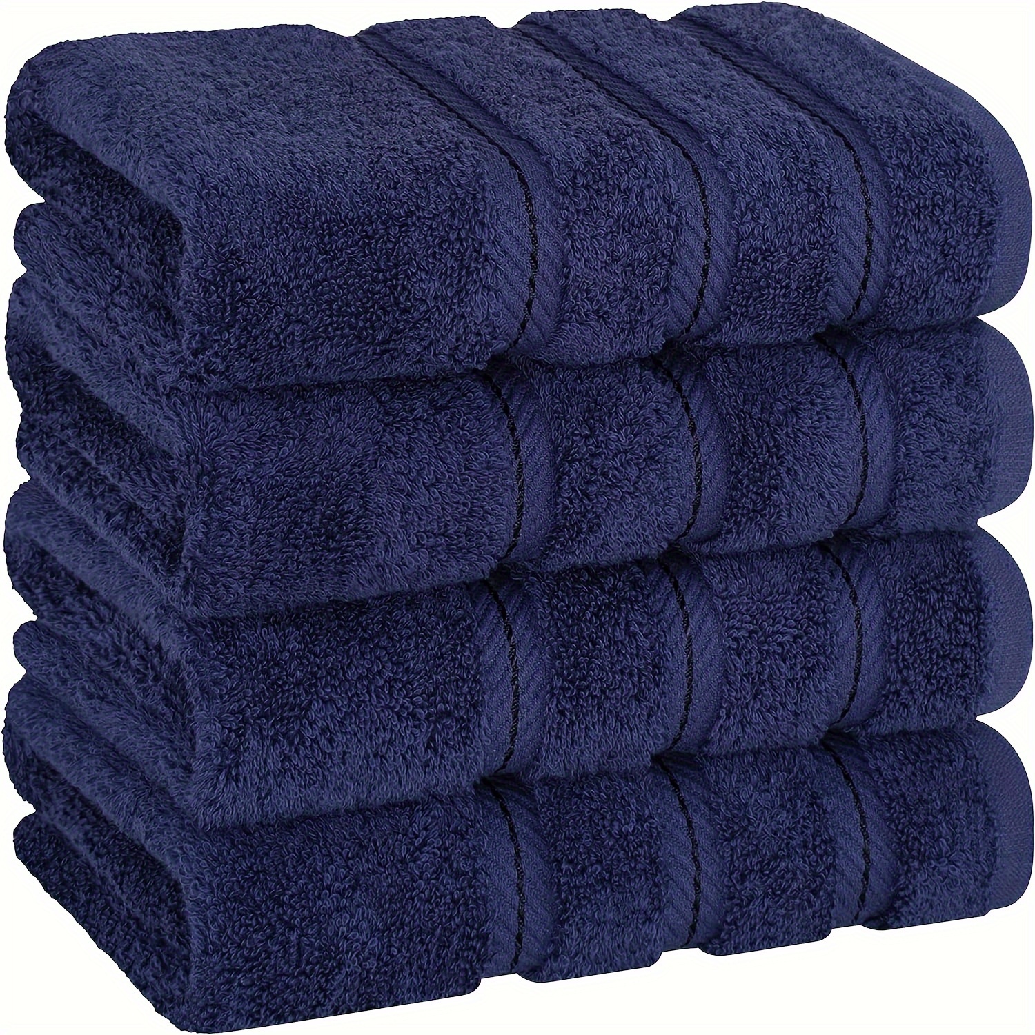 

4-piece Premium Twill Bath Towels Set, 100% Cotton Soft Skin-friendly, Quick-dry Absorbent, Ideal For Home, Hotel, Beauty Salon, Spa, Bathroom Use - 450 Gsm
