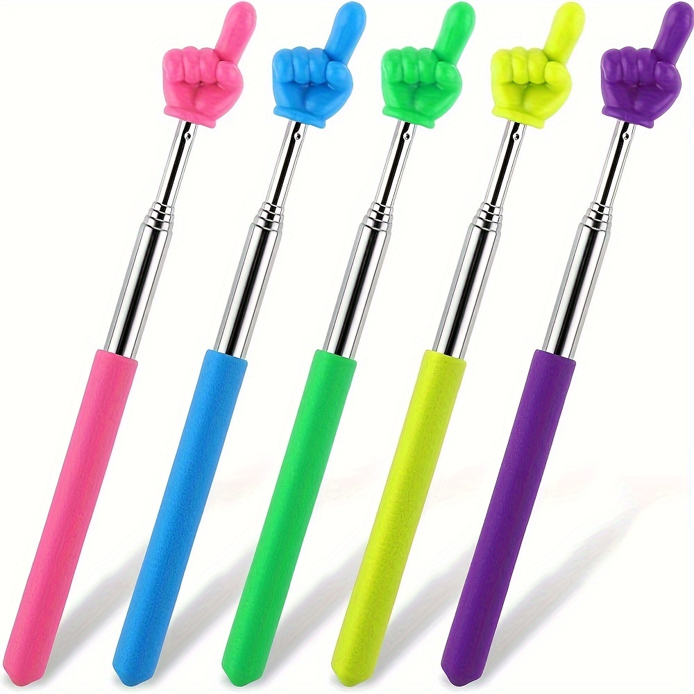 

5-pack Colorful Extendable Teaching Pointer, Stainless Steel , Portable Whiteboard Demonstration Tool, , Random Colors For Classroom Use