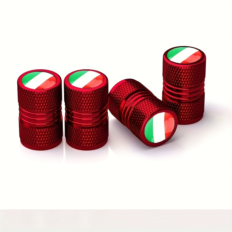 Image of Set Of 4 Aluminum Caps For Tire Valve Stems, Featuring A New Dustproof Design, Suitable For Cars, Motorcycles, Trucks, And Bicycles