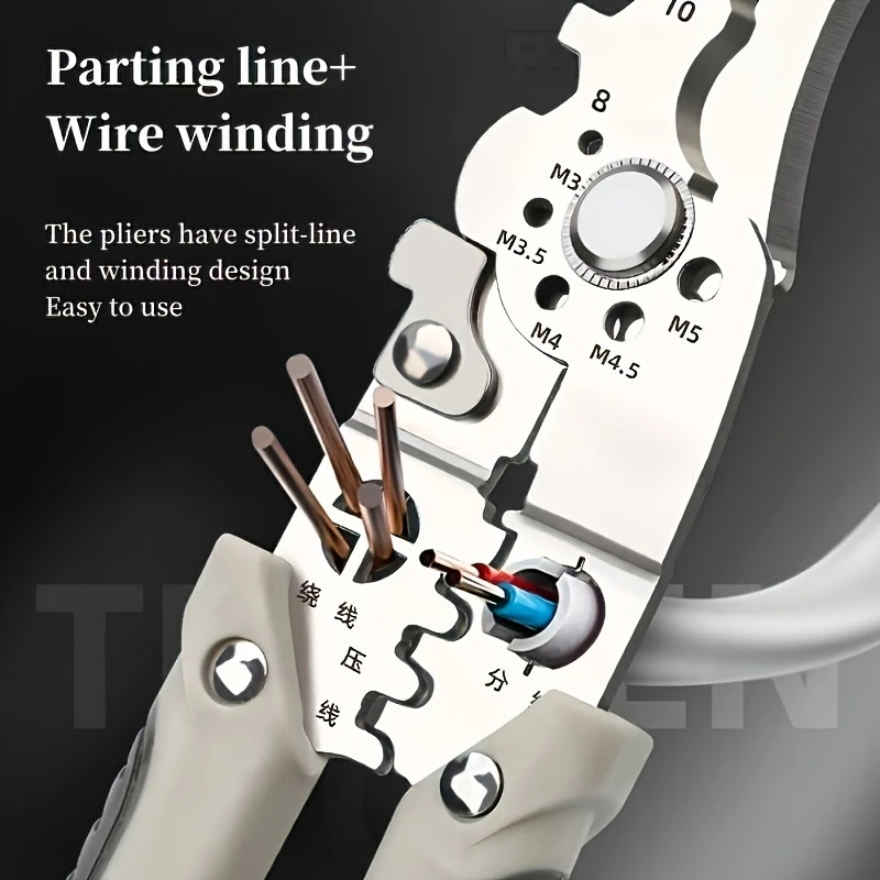 8 5 stainless steel multi tool electricians pliers wire cutting stripping crimping more durable for diy and pulling nails twisting metal structure details 4