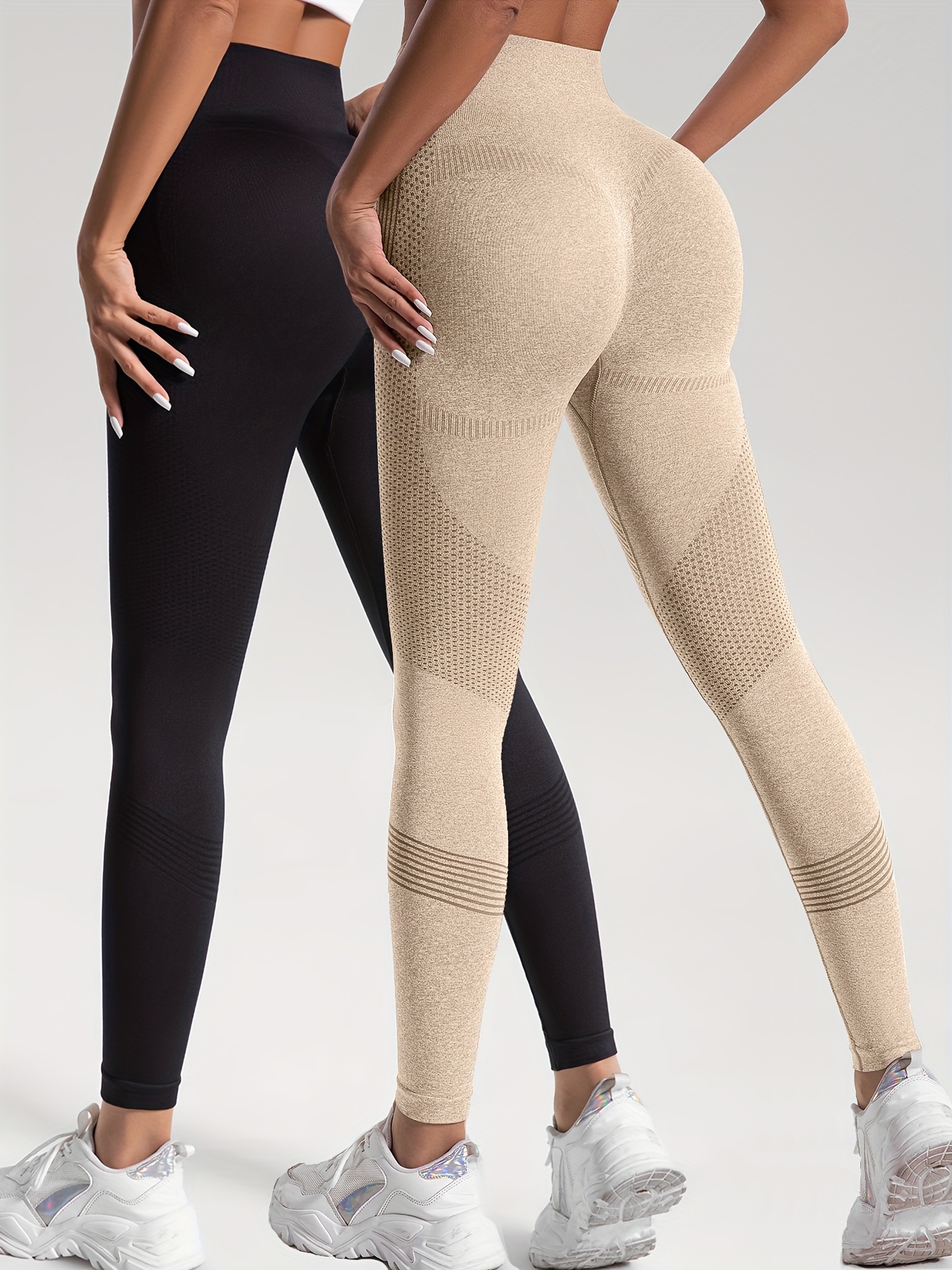 Solid Color Yoga Pants High Stretch Slim Fit Casual Yoga - Temu