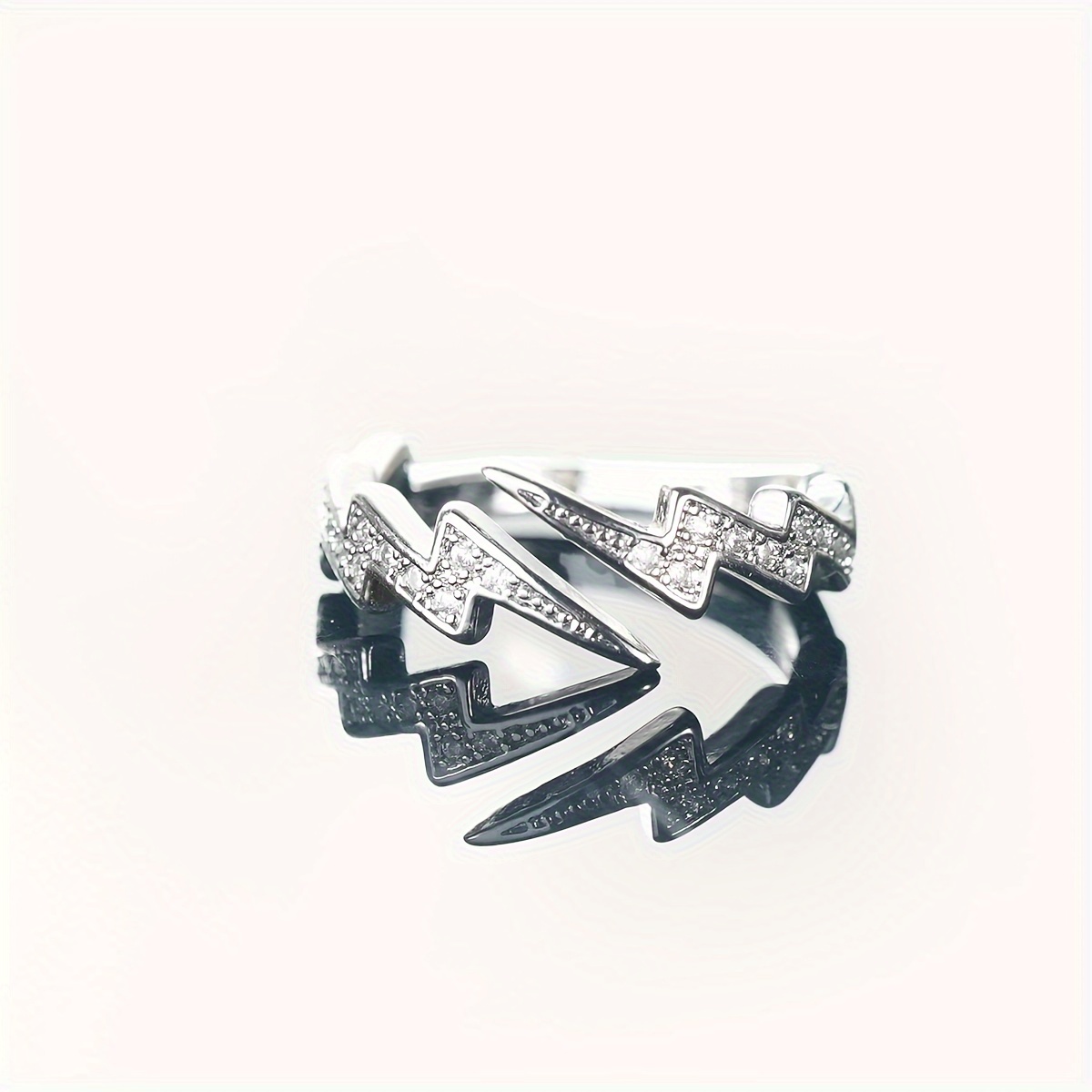 Rhinestone Lightning Adjustable Open Ring Bling Bling Eye-catching for Women