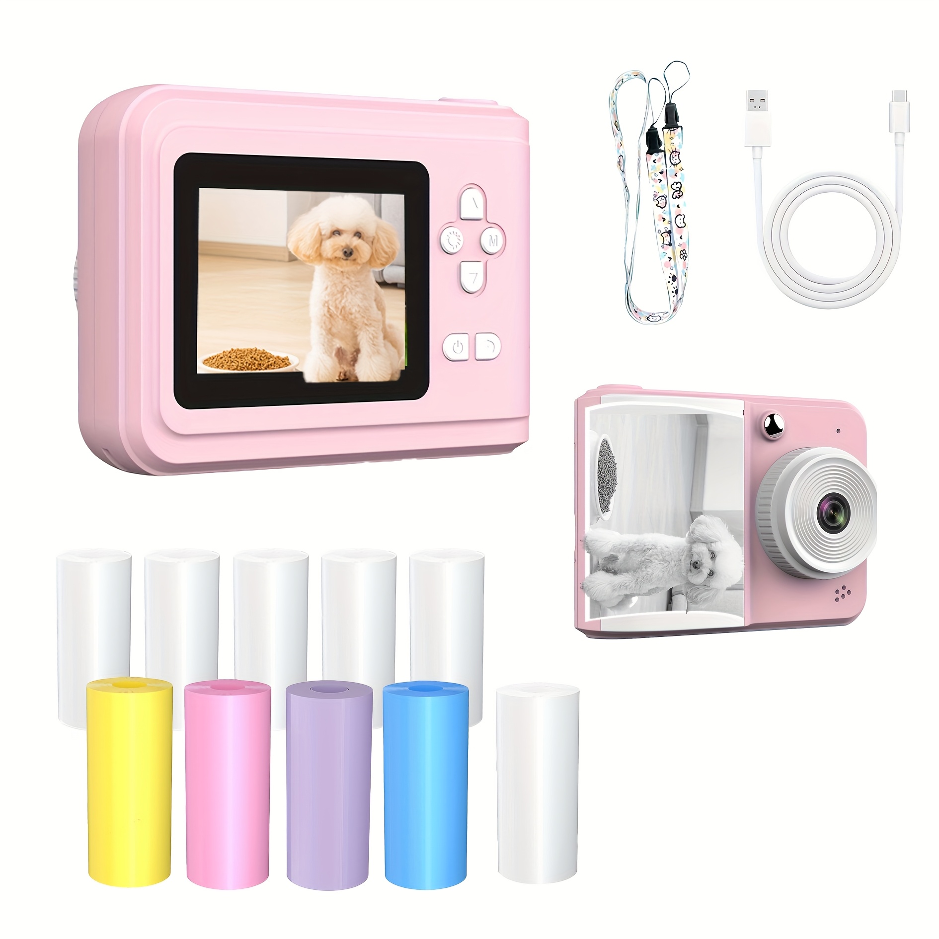 E-shop High-Definition Sofortbildkamera, High-Definition Selfie Sofortbildkamera mit 10 Rollen Fotopapier, ein gutes Geschenk für Familie und Freunde