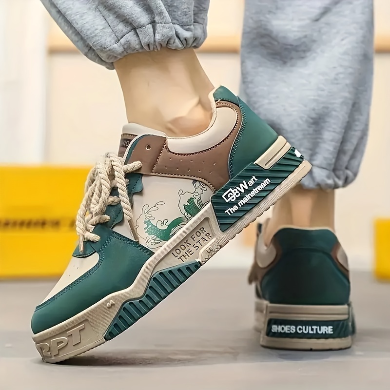 [zapatillas] Zapatos de skate bajos con cordones para hombre, zapatos casuales cómodos y duraderos para todas las estaciones, para caminar al aire libre y viajar.