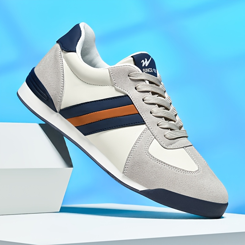 mens casual sports shoes   comfortable walking shoes breathable     blocking lace up round toe design lightweight and comfortable suitable for driving leisure and hiking