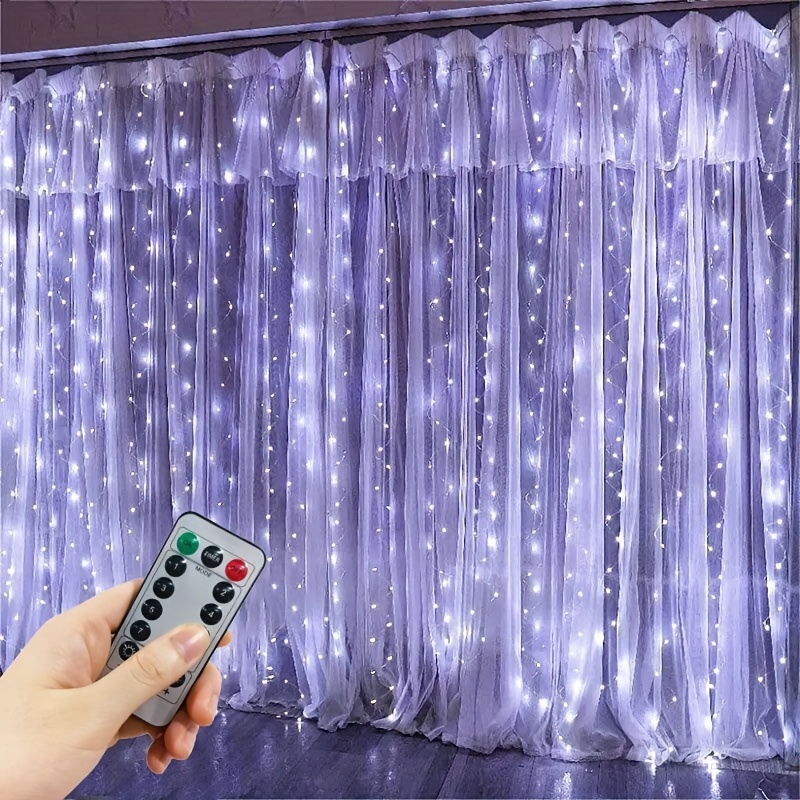 Enchanting Fairy Curtain Lights - USB Powered with Remote Control, 600/300/200/100 LEDs - Copper Wire, LED - For Bedroom, Window & Party Decor - Perfect for Christmas, Weddings, Valentine's Day & More - Ideal Gift for Home Decor Lovers