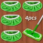 4 reusable mop pads washable durable high absorbency suitable for dry and wet cleaning gray polyester with white compatible with most flat mops no mop head included floor care tool detailed surface absorbent material