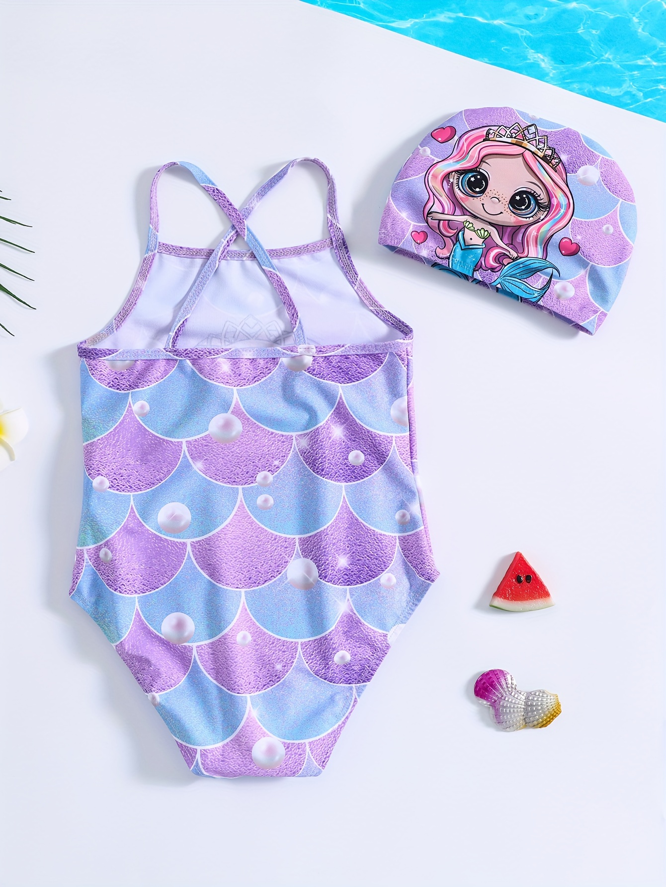 Traje Baño Bikini 1 Pieza Estampado Princesa Sirena Dulce - Temu Chile