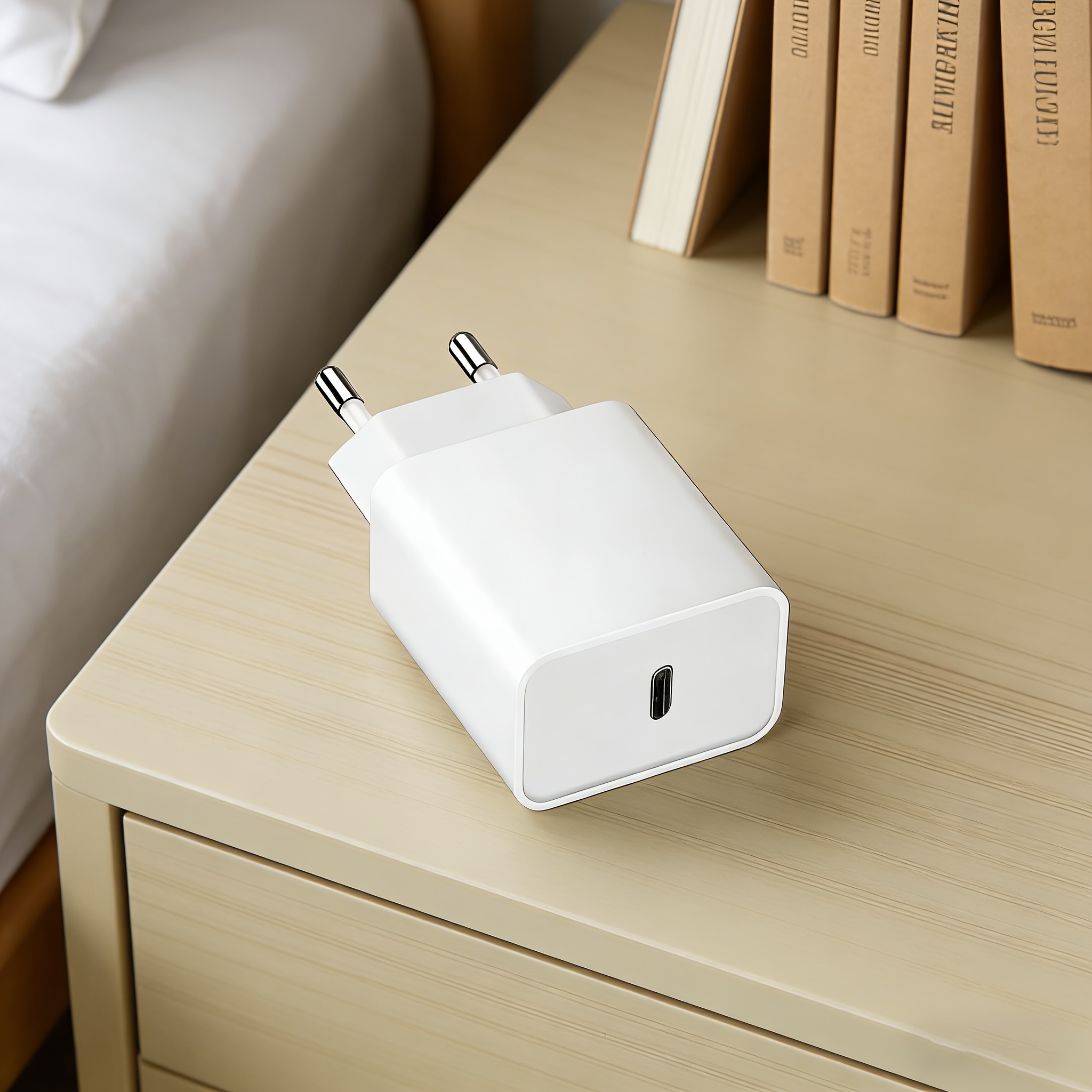 Image of Single Usb-c Ports Wall Charger, 10w Charging, Compatible For 13/14/15 Pro Max/xs/xr, Galaxy, Ipad - Usb-c Power Adapter With Voltage (220-240) - Compatible With Smartphones/tablets/usb- Devices