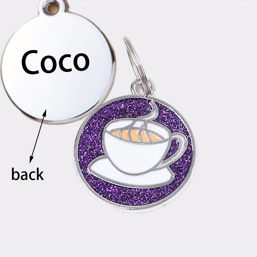 Customizable Coffee Cup-Themed Dog Tags