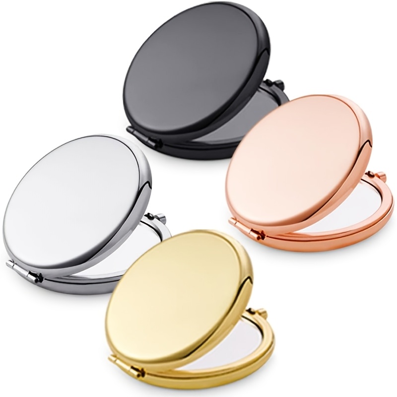Portable Folding Makeup Mirror, Compact Double-Sided Pocket Mirror Set