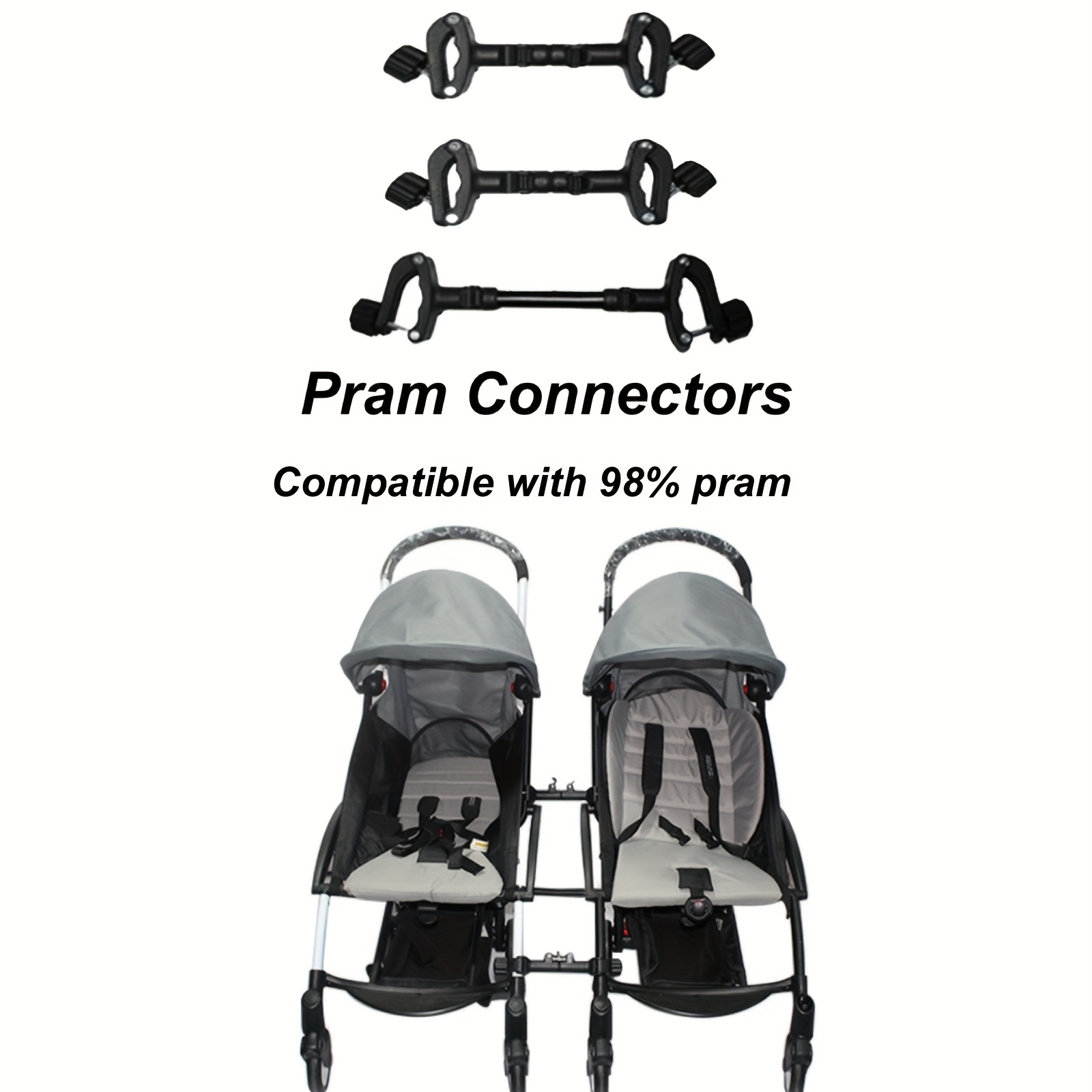3 x pushchair double connectors stroller additions universal pushchair pushchair joint hook coupler socket quick release
