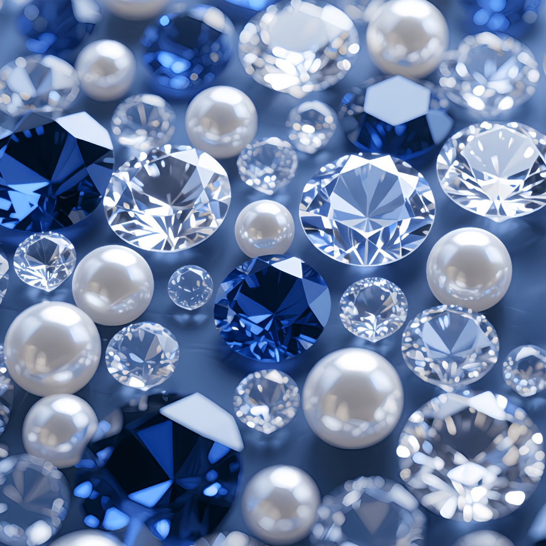 TEMU 1700pcs Fake Diamonds White No Hole Beads And Blue Clear Rhinestones Table Scatter, Round For Crafts No Hole, Makeup Beads For Nail , Vase