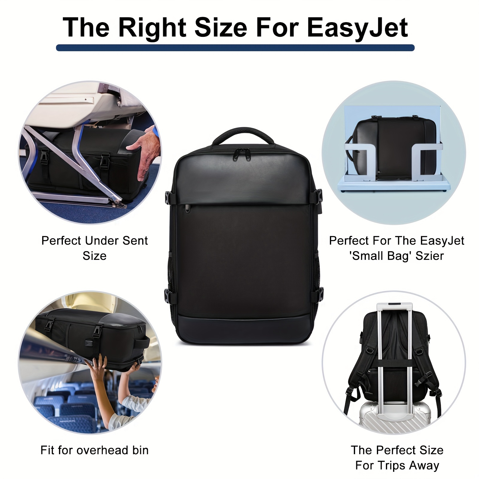 carry on bag small travel tote backpack multi functional pack flight case suitable for 14 inch and 15 6 inch laptops casual airline approved underseat bag backpack outdoor hiking sports details 3