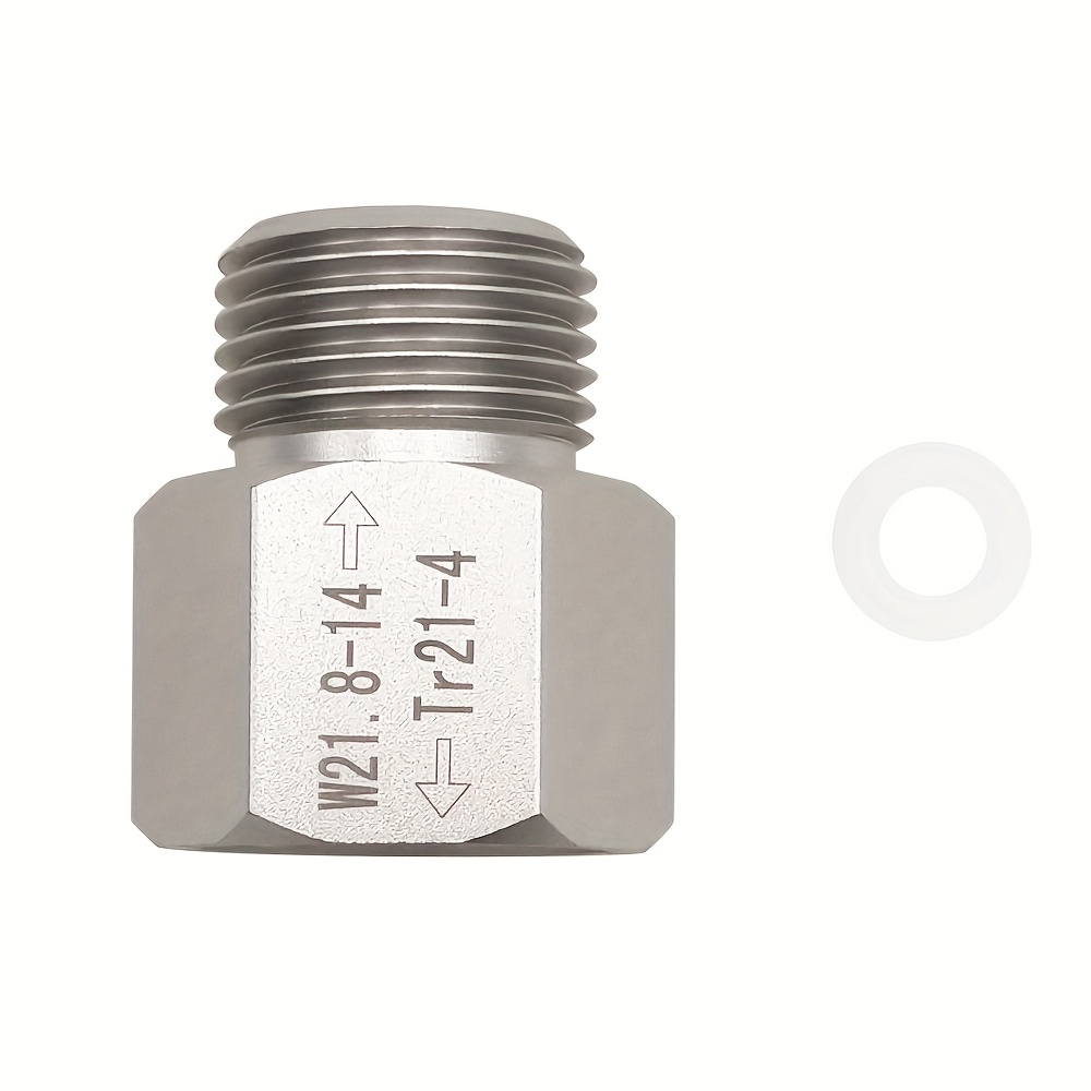 Adapter Converter With Adjustable Pin For Aquarium Or Keg Carbonation Regulator, Connects To W21.8-14 Thread Tr21-4