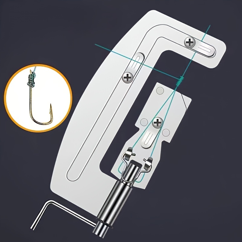 1pc Stainless Steel Quick Knot Tying Tool, Non-slip, Rust-resistant, , Compact & Portable Hook Knotter