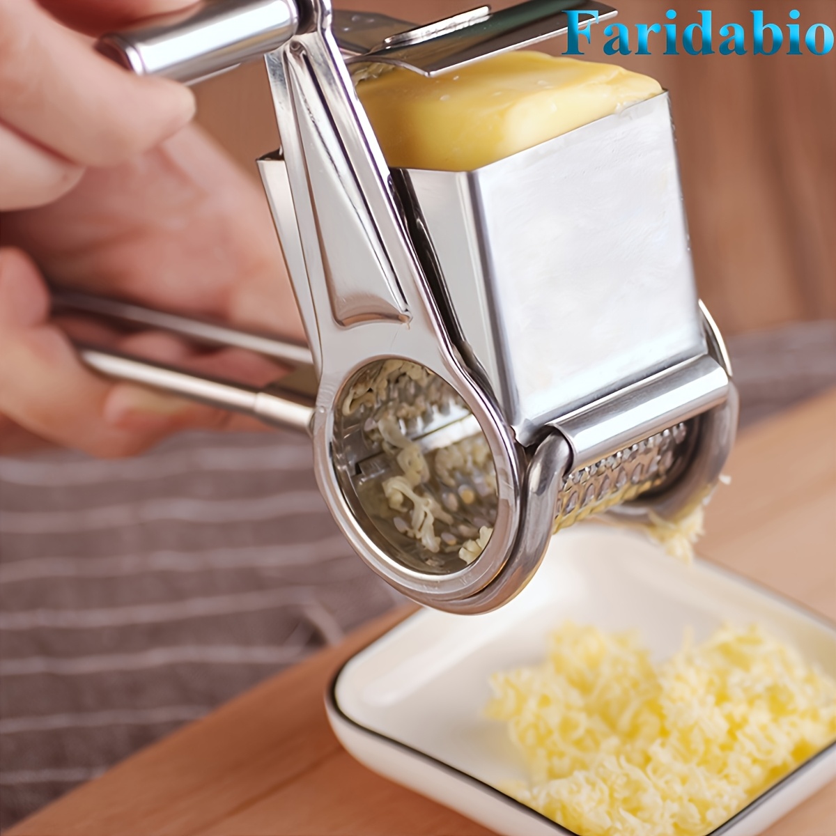   stainless steel cheese grater set manual rotary   effortless   food contact safe kitchen gadget for   use 0