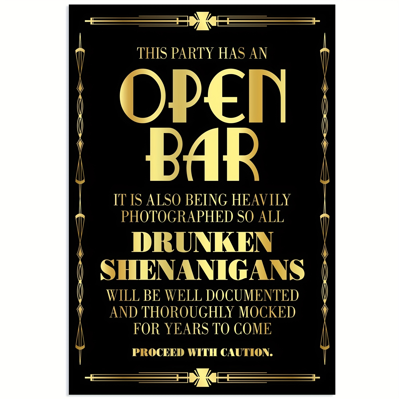 TEMU 2d Flat, 1pc Great Art Deco Poster - Roaring Wall Art Suitable For Room Decor, Party Decorations & Gifts, Print Canvas, Perfect For Bedrooms &