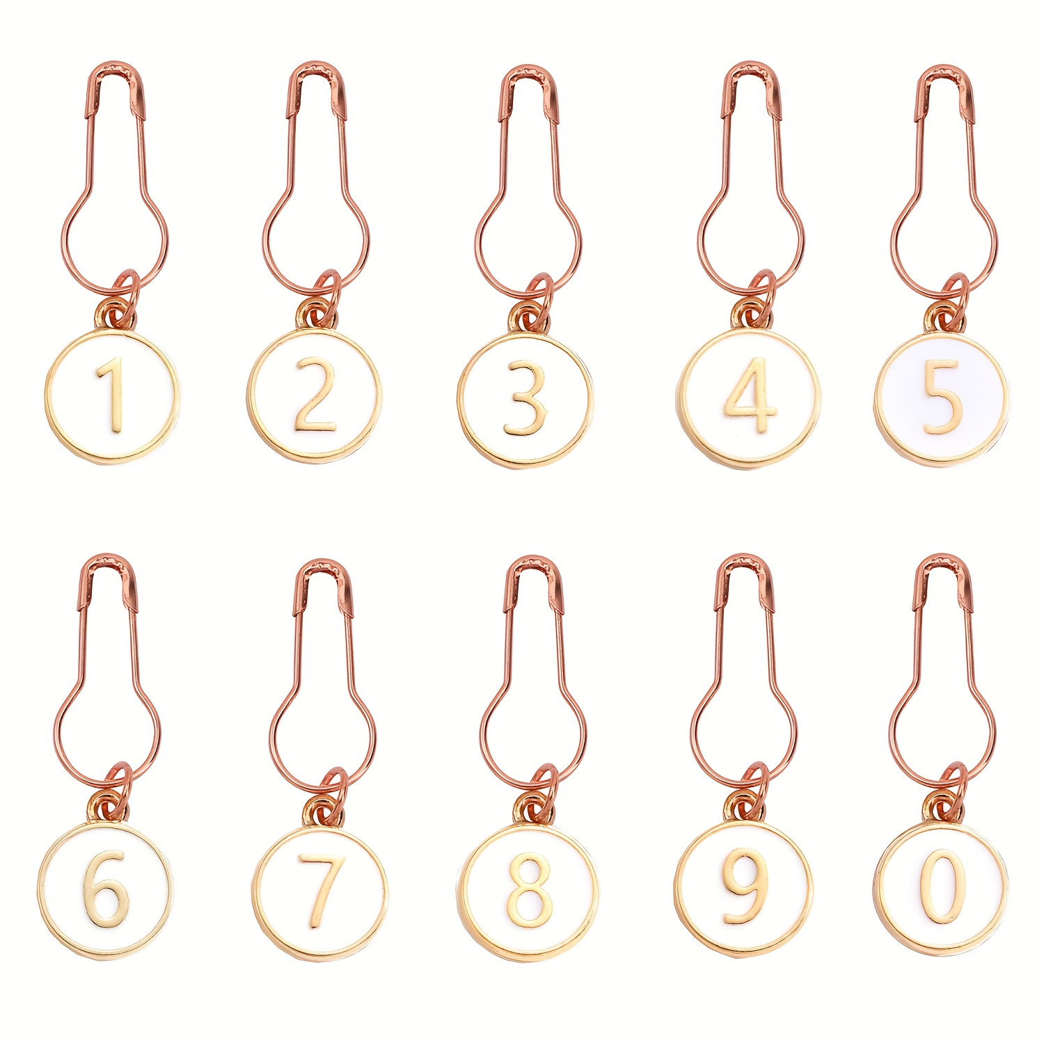 E-shop 10 Stück Legierung Glanz Strickmarkierungs-Schnalle Nadel Fuß Markierung Kürbis-Pin Strickzubehör