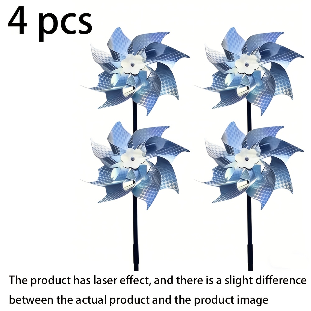 E-shop Neues 4-teiliges Laser-Windrad-Set, verwendet Licht, Schatten , um Vögel abzuschrecken, ein praktisches dekoratives Ornament für Innenhöfe