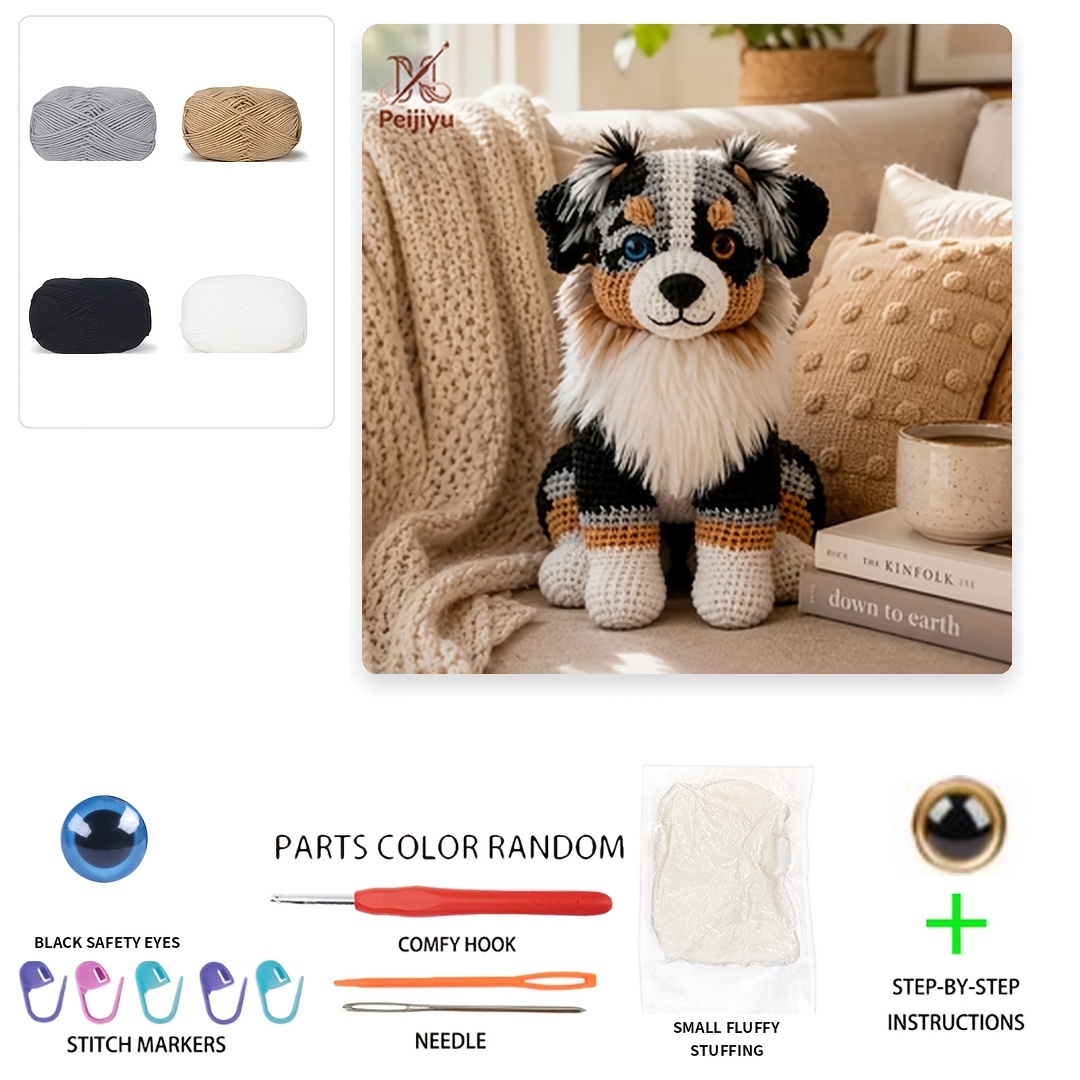 TEMU Crochet Kit | 1 Set - [crochet Material Pack], Creative Crochet | Non-finished Product, With Production Instructions And Materials Tools |