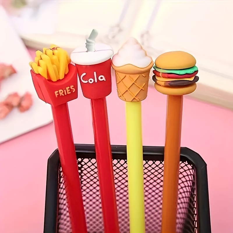 

4 Stylos Gel en d'Aliments Colorés - Ergonomique, Écoulement d'Encre et Pointes Durables - Adaptés pour Écrire, Dessiner et Colorier - pour les Étudiants Universitaires et les Adultes