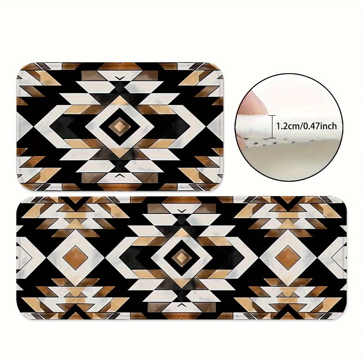 

Navajo-inspired Non-slip Kitchen Mats - Water Absorbent, Machine Washable Rugs For Dining, Playroom, Classroom & Bathroom