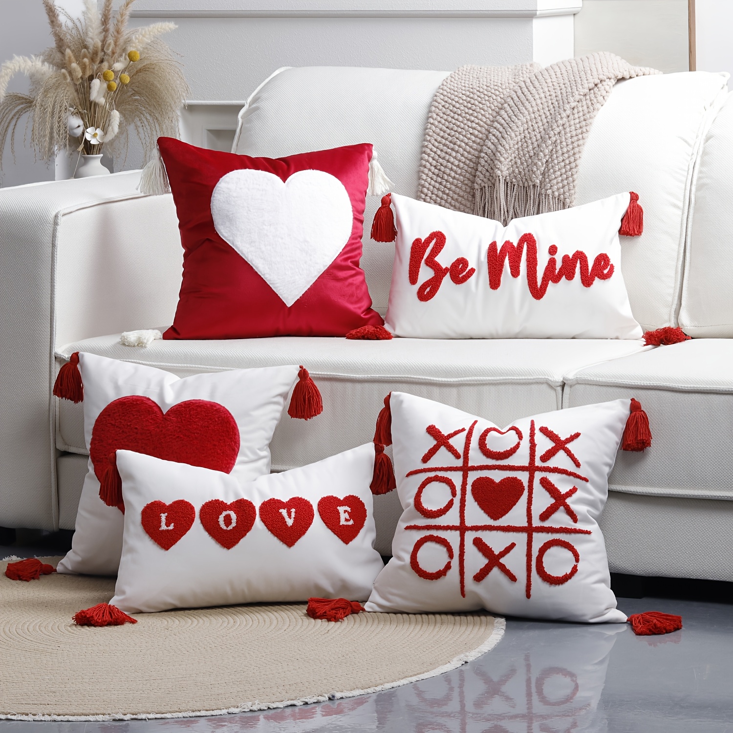 

1pc Housse de Coussin pour la Saint-Valentin avec Broderie , Cœur et - Polyester , Zippée, pour Canapé, Lit & Chaise, Cadeau pour les , Coussins Mignons