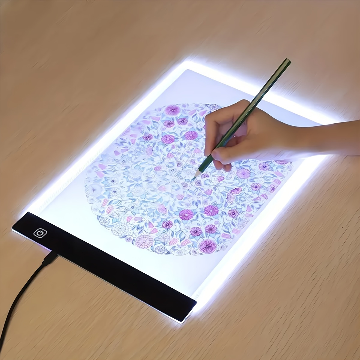 

A4 Led Tracing Light Box For Artists, Drawing, Sketching, Animation, White, Power Supply By Usb Cable, 3-level Adjustable