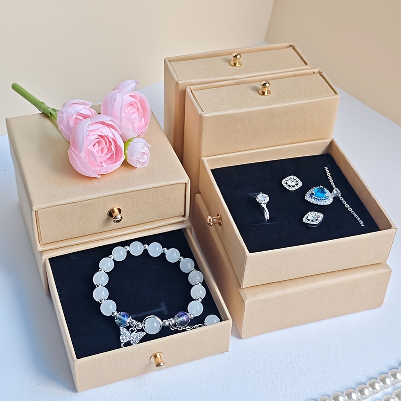16pcs fashion minimalist drawer jewelry boxes paper material with velvet interior suitable for storing necklaces bracelets rings pendants earrings studs   great for jewelry display souvenir or gift packaging a surprise gift for girlfriend Product details 9
