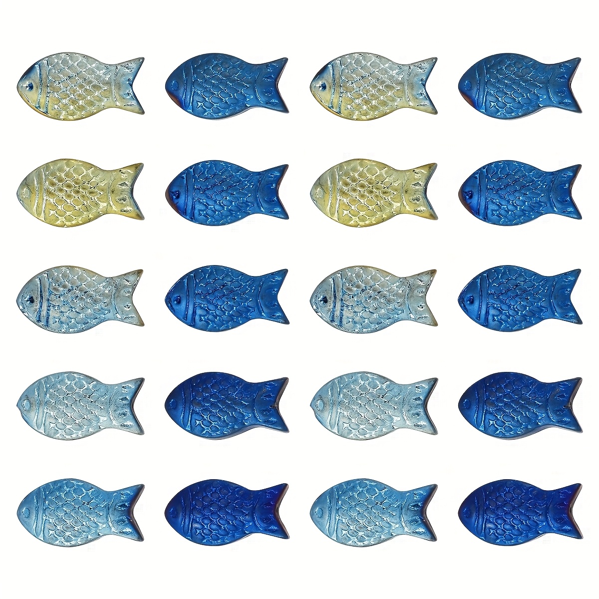 20pcs Fish-shaped Glass Beads - Fish Bone Scale Beads Suitable For Making, Necklace, Bracelet, Earring Crafting - Glass Bead Charms For & Crafting