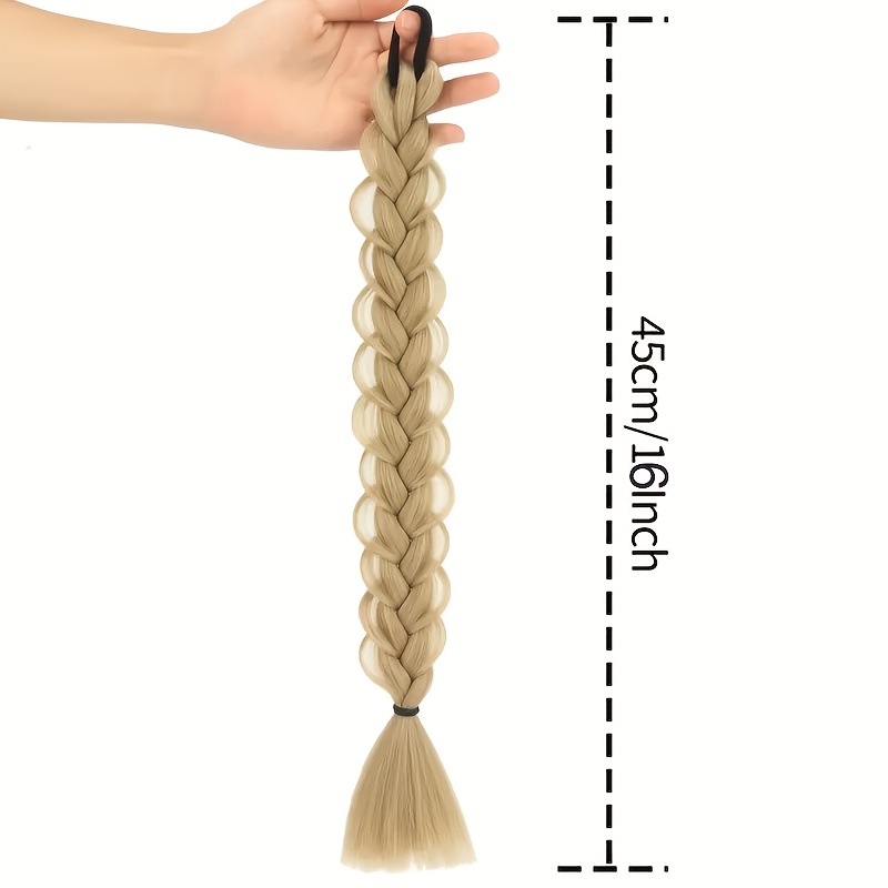   17 braided ponytail hair extension with elastic band natural straight synthetic hair for   for halloween parties casual attire ponytail hair extensions party hair accessory   hairpiece details 4