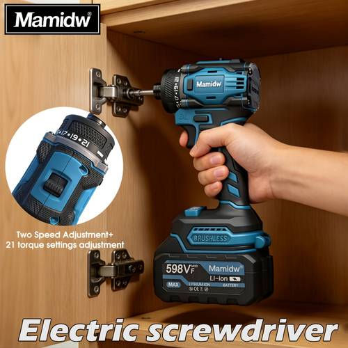 item picture mamidw 380n m cordless electric screwdriver for makita 18v battery featuring 21 levels of mechanical torque settings adjustment switch a compact and powerful design and responsive sold separately
