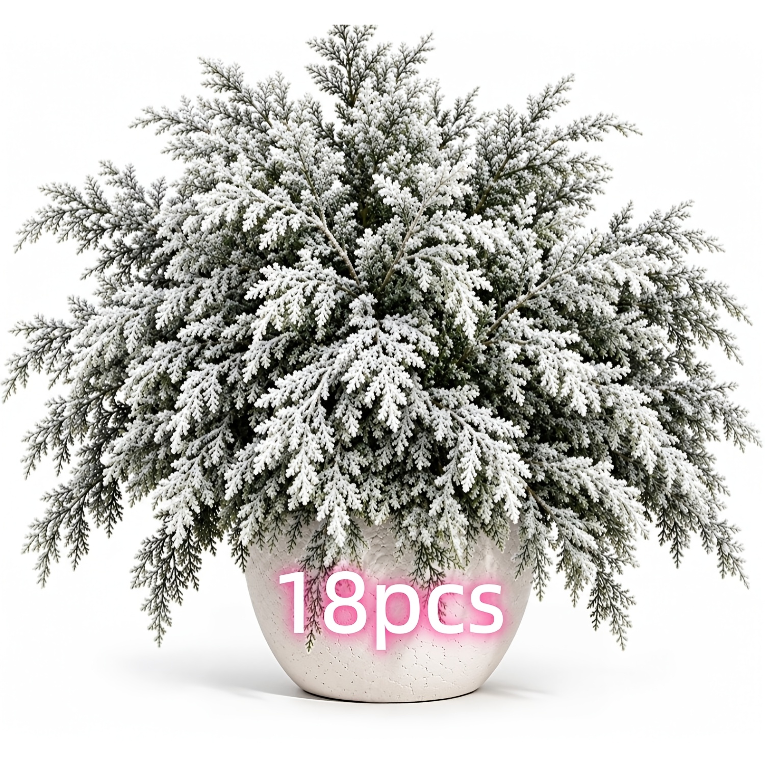 TEMU 18 branches de sapin artificielles réalistes haut de Neige, branches de pin de Noël réalistes au de 11 pouces, douces et moelleuses, réaliste,