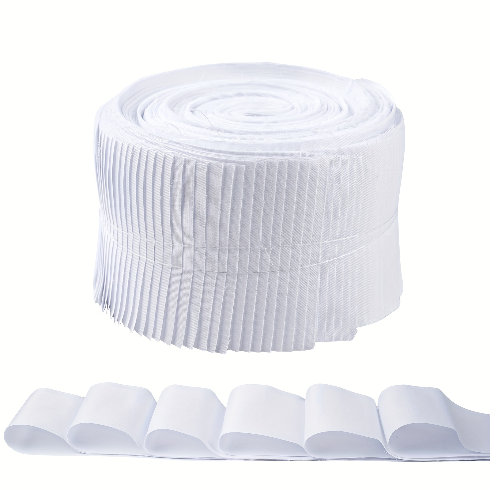 TEMU Set Of 40 Jelly Fabric Strips In White And Black, Perfect For Quilting. Each Strip Measures 2.5 Inches And Is Ideal For Solid Color Projects In