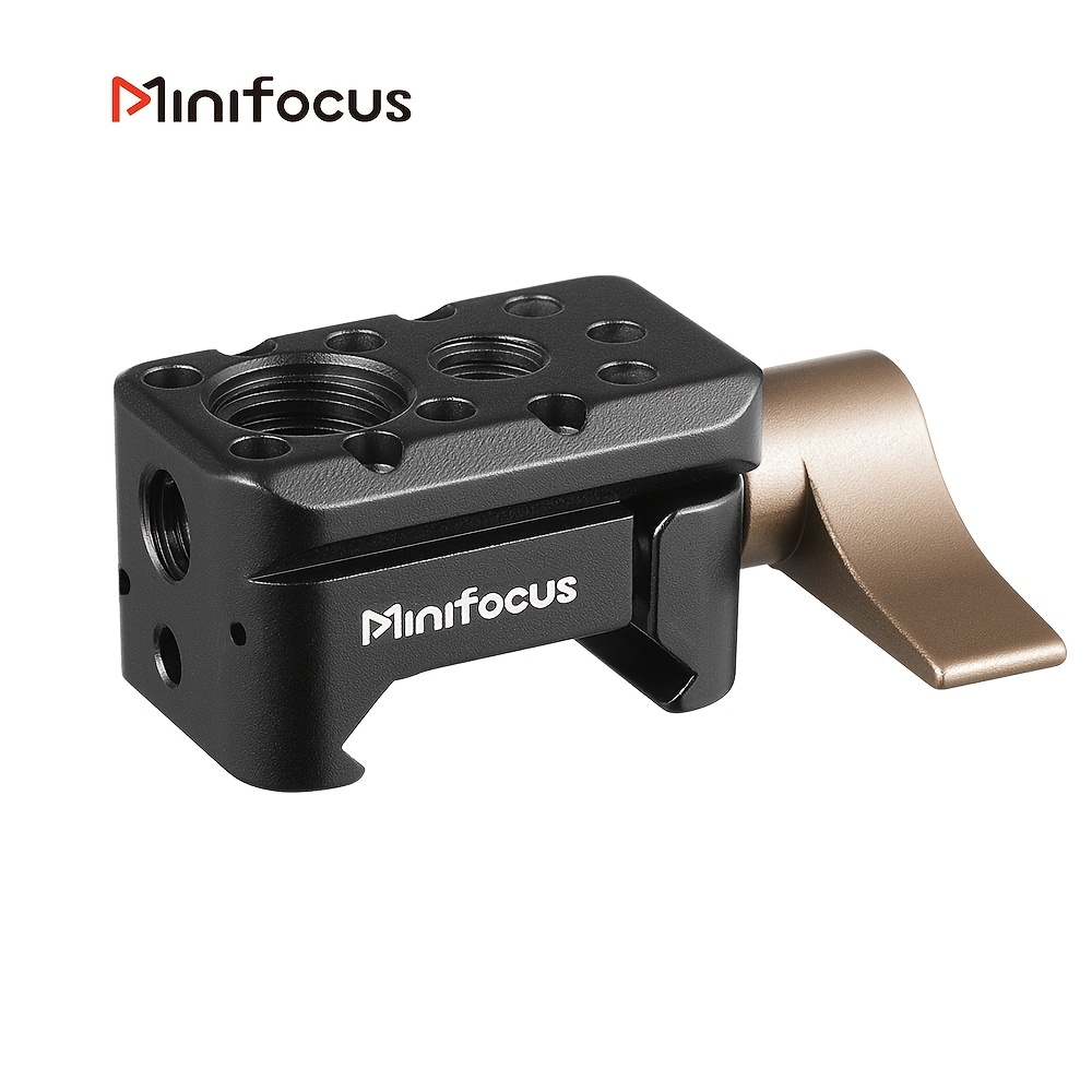 

[1pc Aluminum Alloy Clamp] Minifocus Aluminum Alloy Clamp, Quick Release Plate For Camera Cage, Monitor Mount, Magic Arm, Ball Head, With 1/4" 3/8" Threaded Screws, For Dslr Camera Cage