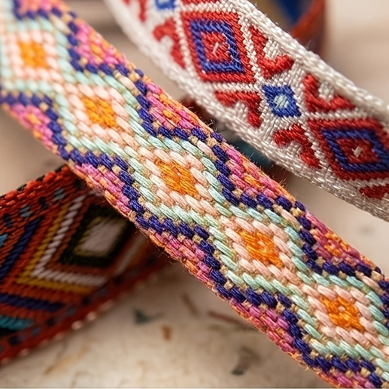 3pcs Handmade Woven Contrast Bracelet Set, Bohemian Style