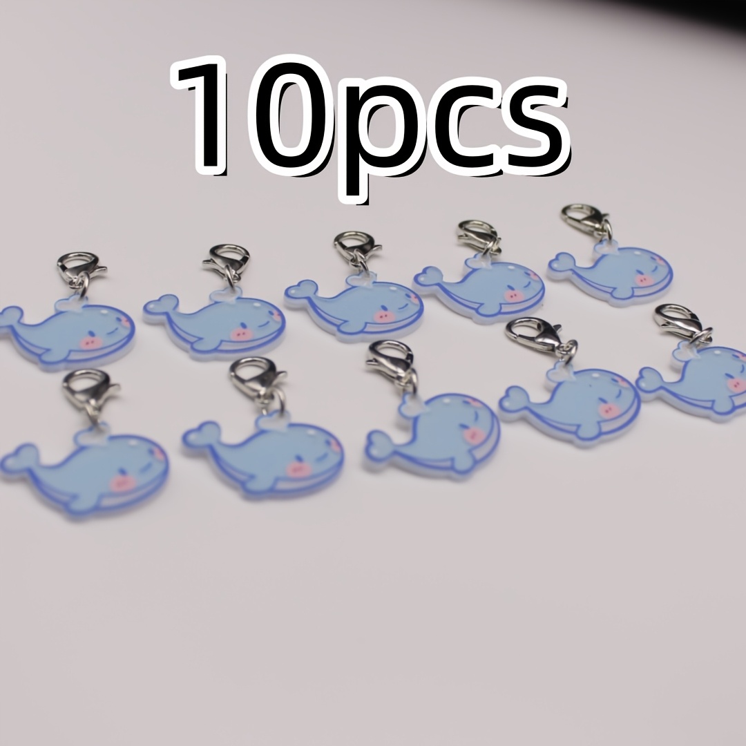 2d Flat, 10-pcs/15-pcs New Acrylic 2d Flat Cartoon Cute Pendant Keychains, Party Favors, 2d Flat&halloween,school Christmas