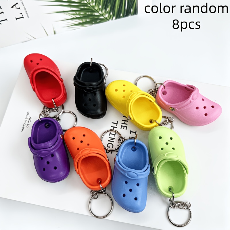 TEMU Gift For Her/him 8pcs Mini Crocodile Shoe Keychain Charms, Cute Mini Slippers, Small Shoe Keyrings, Bag Pendants, Creative Novelty Gifts, Party