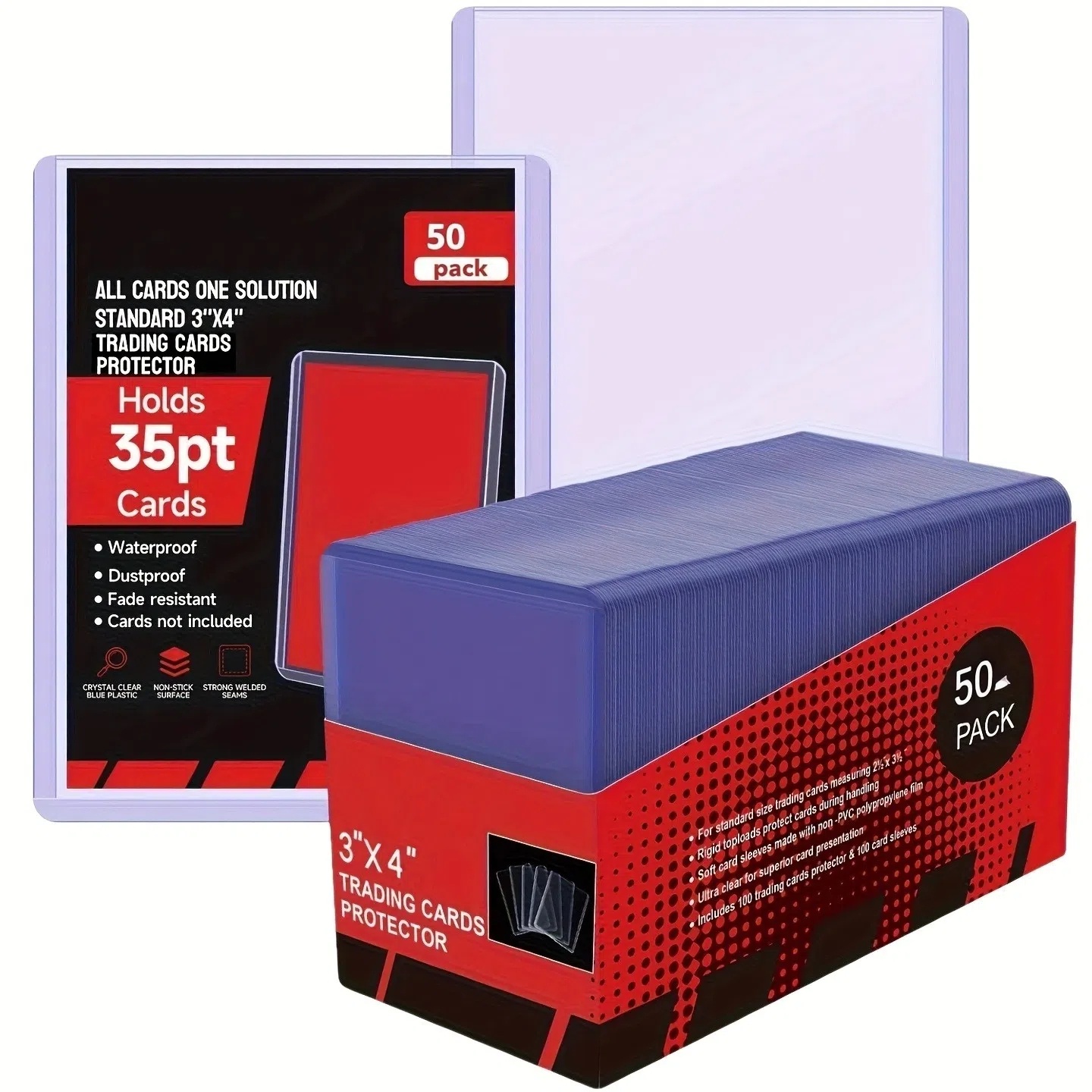 hard plastic card sleeves sold on Temu United States