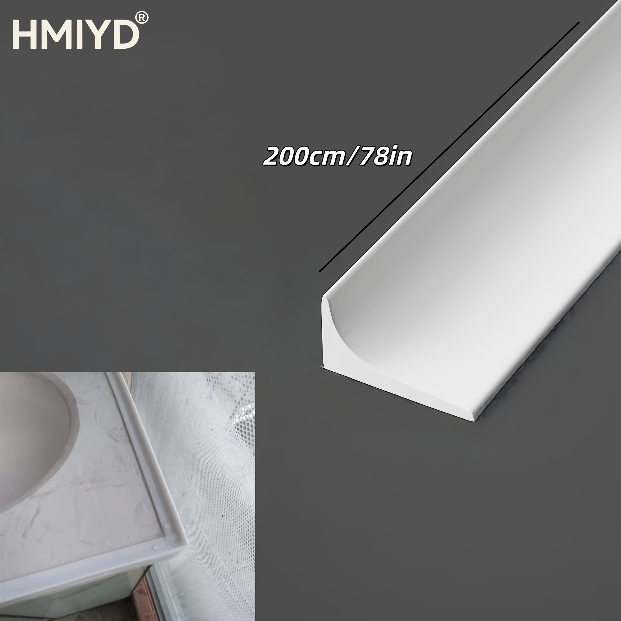 TEMU Self-adhesive Shower Door Seal Strip Silicone Shower Board Stopper Bathroom And Kitchen Sealing Tape, Shower And Toilet Tabletop Sealing Strip,