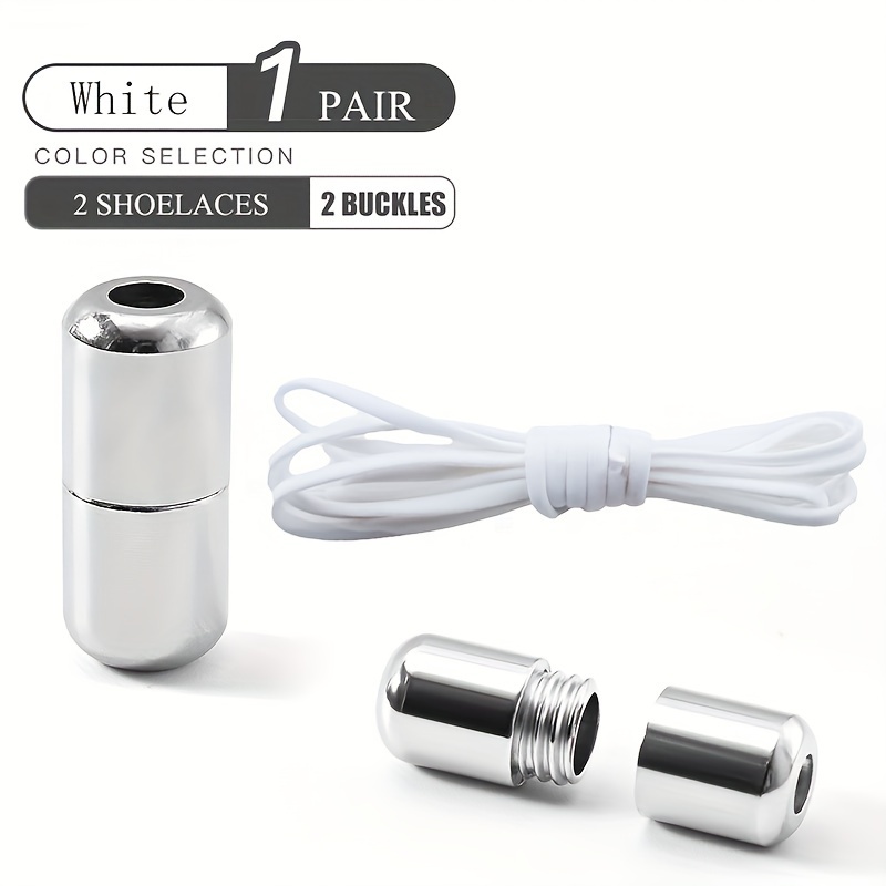 Image of 1 Pair Of No-tie Elastic Shoelaces, Fashionable Shoelaces, Suitable For Skate Shoes And Sneakers