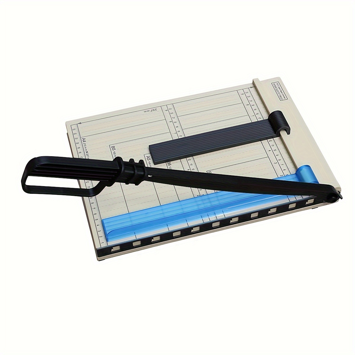 TEMU 1pc Manual Paper Cutter A4 Guillotine Trimmer, Pvc Material, Portable Stack Cutter For Office, Graphic Shops & Crafting, Uncharged Operation, No Electronic Components