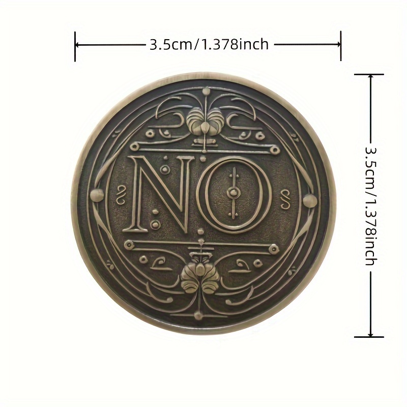 1 шт. винтажная монета для принятия решений да или нет - коллекционная металлическая памятная монета в античном стиле с украшенным дизайном,   для новаторских решений и памятных событий подробные сведения 3