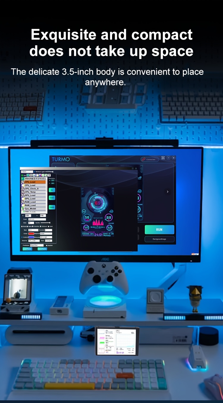 3 5 inch secondary display monitor with ips full viewing angle usb monitoring screen for desktop computers no installation required aiad64 Product details 6