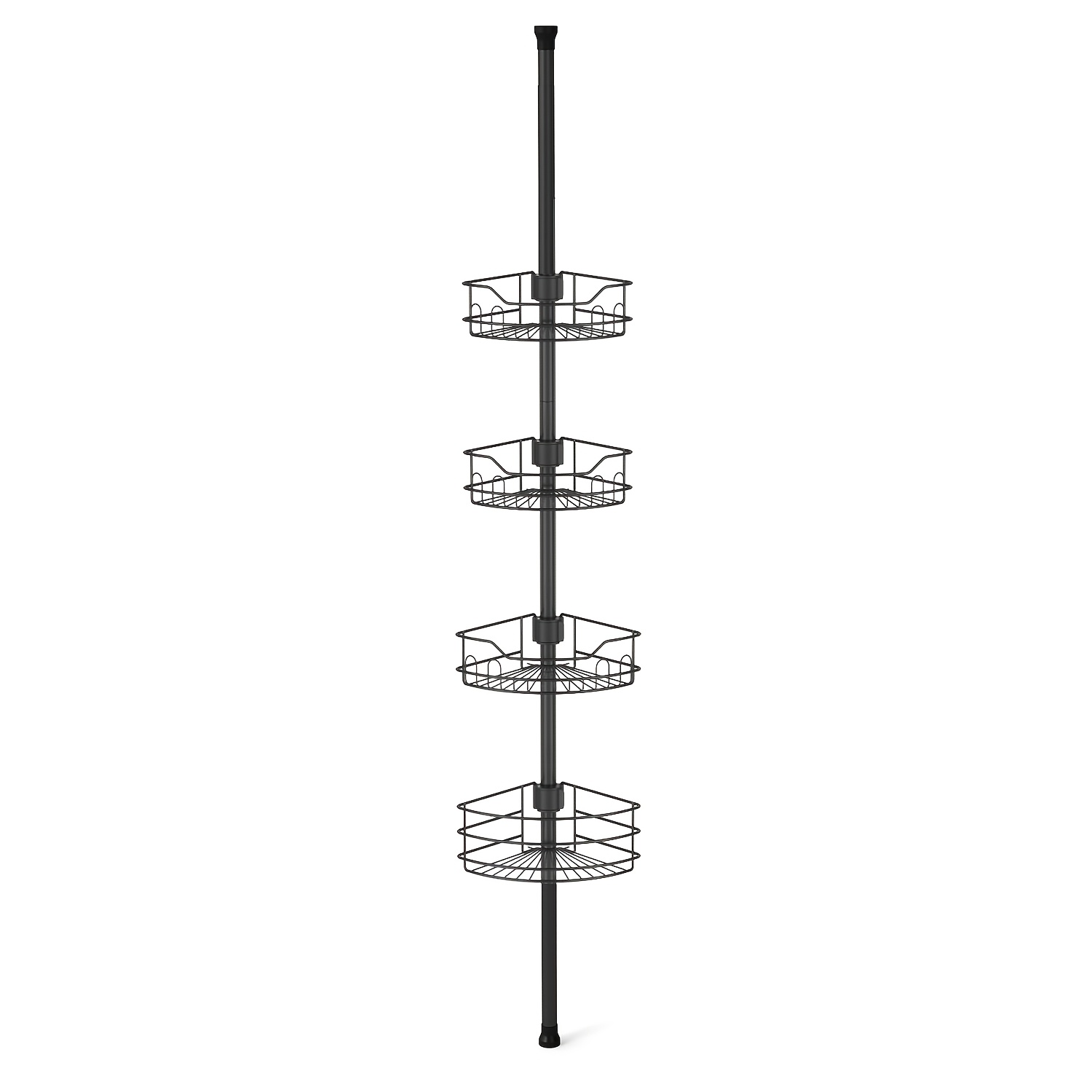 Sekey Shower Shelf - No Drilling Required - Telescopic Shower Shelf With 4 Baskets, Height Adjustable From 80 To 310 Cm, Sturdy Freestanding And Corner Design For The Bathroom