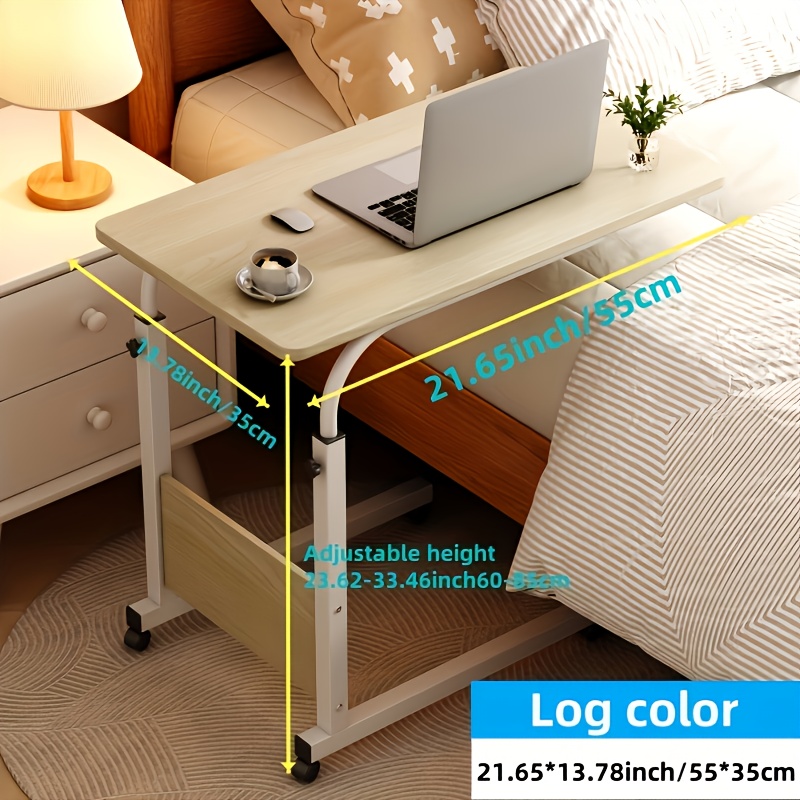 A Versatile And Portable Computer Desk Suitable for Home Use, Including Bedrooms And Living Rooms. This Easy And Adjustable Writing Desk Is Ideal for Students, Featuring 360-Degree Rotating Wheels, Making It a Great Birthday Present