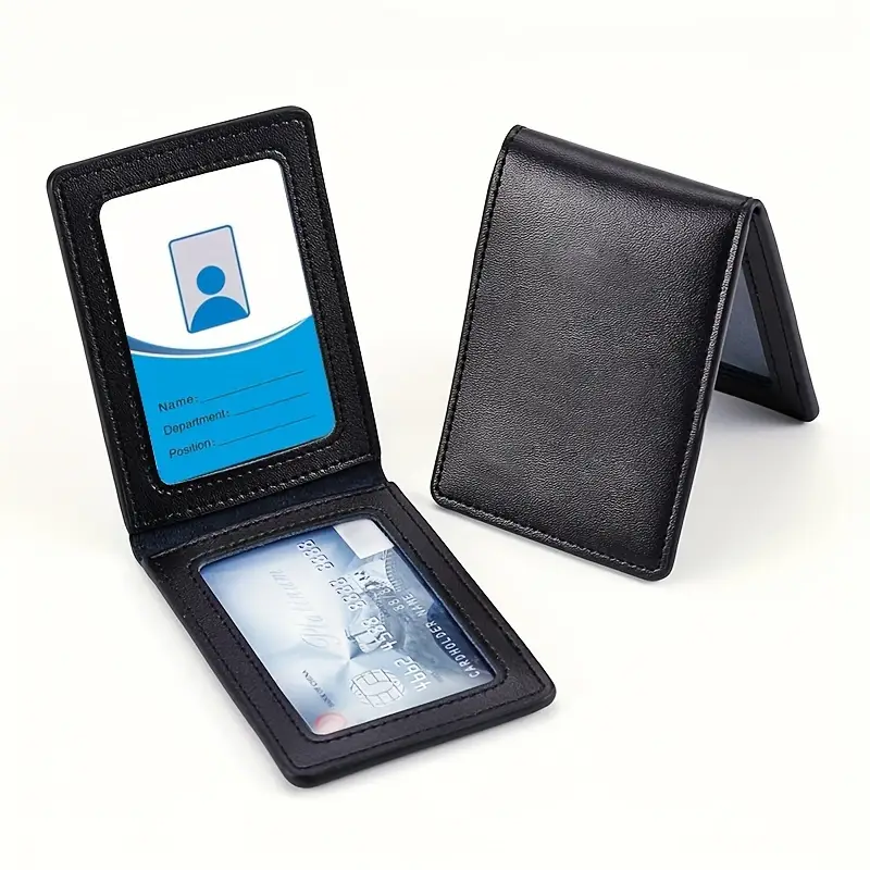 Porta Badge Multifunzionale In Pelle PU Porta Carte Da Lavoro Con - Foto 11