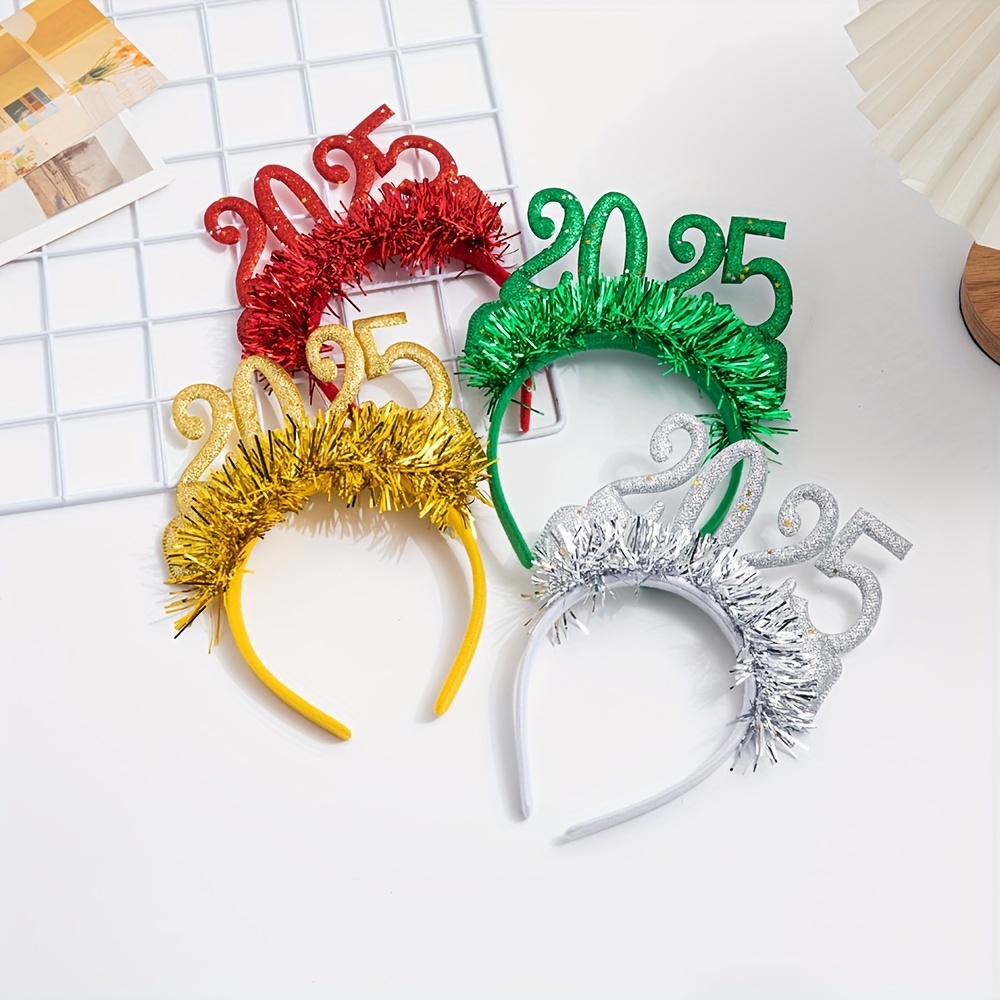 

2025 New Year's Eve Party Headband - , Mixed Colors, Plastic Hair Accessory For Christmas & New Year Celebrations